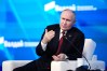 Russian President Vladimir Putin speaks at the session of the Valdai Discussion Club in Moscow, Thursday, Oct. 1, 2026. (AP Photo/Pavel Bednyakov)