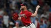 Atlanta Braves pitcher Chris Sale throws against the Philadelphia Phillies in the ninth inning during Game 3 of baseball's NL Wild Card Series, Thursday, Oct. 1, 2026, in Atlanta. (AP Photo/Brynn Anderson)