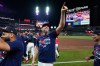 Atlanta Braves pitcher Chris Sale points ot the crowd after Game 3 of baseball's NL Wild Card Series against the Philadelphia Phillies, Thursday, Oct. 1, 2026, in Atlanta. (AP Photo/Brynn Anderson)