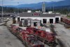 Locomotives sit idle at the Canadian Pacific Kansas City (CPKC) rail yard in Port Coquitlam, B.C., Monday, Aug. 19, 2024. THE CANADIAN PRESS/Darryl Dyck