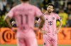 Inter Miami's Lionel Messi, right, reacts after a Columbus Crew goal during the second half of an MLS soccer match, Sunday, Sept. 27, 2026, in Columbus, Ohio. (AP Photo/Jay LaPrete)