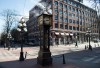 The steam clock is seen in a deserted historic Gastown in downtown Vancouver Tuesday, March 17, 2020. THE CANADIAN PRESS/Jonathan Hayward