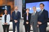 From left, Quebec Solidaire co-spokesperson Ruba Ghazal, Parti Québécois Leader Paul St-Pierre Plamondon, Coalition Avenir Québec Leader Christine Fréchette, Quebec Conservative Leader Éric Duhaime and Quebec Liberal Leader Charles Milliard pose prior to the start of a leaders debate in Montreal on Wednesday, Sept. 23, 2026. Quebec votes in a provincial election on Oct. 5, 2026. THE CANADIAN PRESS/Graham Hughes