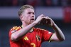 Belgium's Kevin De Bruyne celebrates after scoring his side's second goal during the Nations League soccer match between Belgium and Turkey in Liege, Belgium, Friday, Oct. 2, 2026. (AP Photo/Omar Havana)