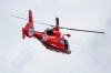 A U.S. Coast Guard helicopter flys over a stadium before an NCAA college football game , in South Bend, Ind., Saturday, Sept. 7, 2024. THE CANADIAN PRESS/AP-Michael Caterina