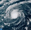 This satellite image from the National Oceanic and Atmospheric Administration shows Hurricane Nolo in the Pacific Ocean, west of Hawaii on Saturday, Oct. 3, 2026. (National Oceanic and Atmospheric Administration via AP)