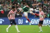 Mexico defenseman Israel Reyes kicks the ball in front of U.S. midfielder Malik Tillman (17) in the first half during an international friendly soccer match in Glendale, Ariz., Saturday, Oct. 3, 2026. (AP Photo/Rick Scuteri)