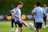 England's Alex Scott attends a training session at Tottenham Hotspur Training Ground, London, Monday Sept. 28, 2026. (Joe Giddens/PA via AP)