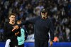 Germany's head coach Jurgen Klopp, right, talks with Florian Wirtz after the UEFA Nations League soccer match between Greece and Germany in Thessaloniki, northern Greece, Sunday, Oct. 4, 2026. (AP Photo/Giannis Papanikos)
