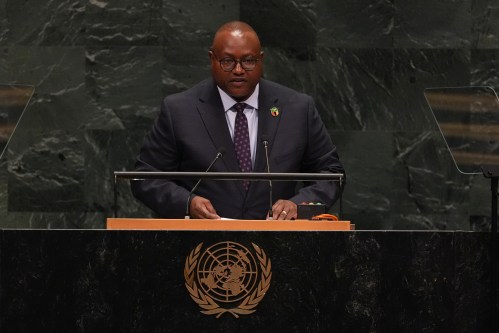 Mulambo Hamakuni Haimbe, Minister for Foreign Affairs of Zambia, speaks during the 81st session of the United Nations General Assembly at United Nations headquarters, Saturday, Sept. 26, 2026. (AP Photo/Heather Khalifa)