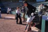 Chicago White Sox's Munetaka Murakami of Japan, runs onto the field for a baseball workout, Tuesday, Oct. 6, 2026, in Chicago, ahead of Wednesday's Game 3 in the American League Division Series against the Cleveland Guardians. (AP Photo/Nam Y. Huh)