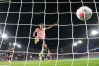 United States' Justin Ellis (22) scores a goal during the first half of an international friendly soccer match against Canada Tuesday, Oct. 6, 2026, in St. Paul, Minn. (AP Photo/Abbie Parr)