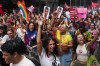 Students march to defend public education and support Brazilian President Luiz Inacio Lula da Silva, who is running for a fourth term, ahead of the presidential runoff election in Rio de Janeiro, Wednesday, Oct. 7, 2026. (AP Photo/Silvia Izquierdo)