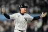 New York Yankees' Anthony Volpe celebrates his run-scoring double during the sixth inning in Game 3 of baseball's American League Division Series against the Tampa Bay Rays, Wednesday, Oct. 7, 2026, in New York. (AP Photo/Seth Wenig)