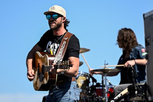Country music artist Riley Green performs prior to a NASCAR Cup Series auto race at Charlotte Motor Speedway, Sunday, Oct. 8, 2023, in Concord, N.C. THE CANADIAN PRESS/AP-Matt Kelley