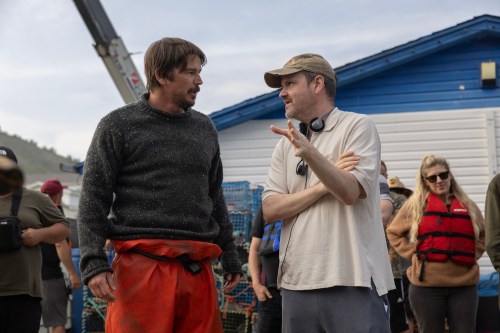 Josh Hartnett, left, as Calvin and Showrunner/Executive Producer Jesse McKeown are shown in this handout photo behind the scenes of episode 101 of 
