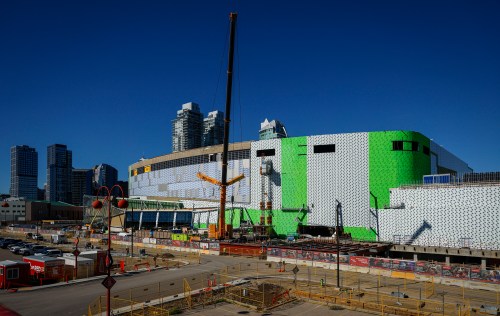 Work continues on the Calgary Flames' new arena in Calgary, Wednesday, Sept. 16, 2026. THE CANADIAN PRESS/Jeff McIntosh