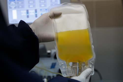 A bag of blood plasma is pictured at blood bank in La Paz, Bolivia, on Friday, June 12, 2020. THE CANADIAN PRESS/AP-Juan Karita