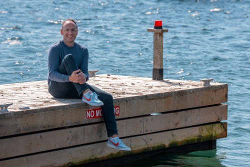 MapQuest General Manager Doug Berger sits on a dock on the shore of Lake Ontario, in Toronto, on Thursday, Sept. 24, 2026. THE CANADIAN PRESS/Frank Gunn