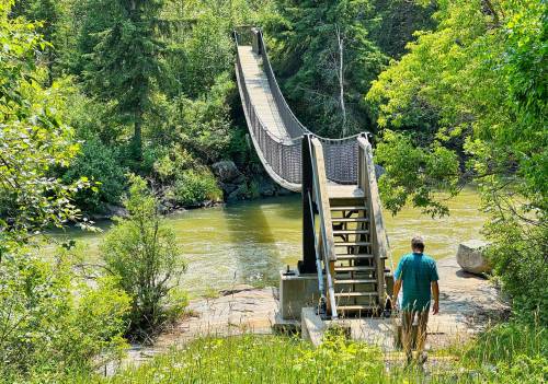 TED MCGRATH / FLICKR
                                The Roy Wilson Suspension Bridge crosses the Wabigoon River near Dryden, Ont. It is named for Roy Wilson, who ran Wilson&rsquo;s Business Solutions.