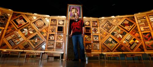 Wayne Glowacki / Free Press files
                                Artist Carey Newman with Witness Blanket, which features objects recovered from residential schools. Newman hopes legislation can be introduced to preserve records detailing abuse at the schools.