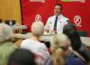 BROOK JONES/FREE PRESS
                                Winnipeg Police Services Chief Gene Bowers speaks to residents during a community engagement meeting hosted by the William Whyte Neighbourhood Association, Thursday.