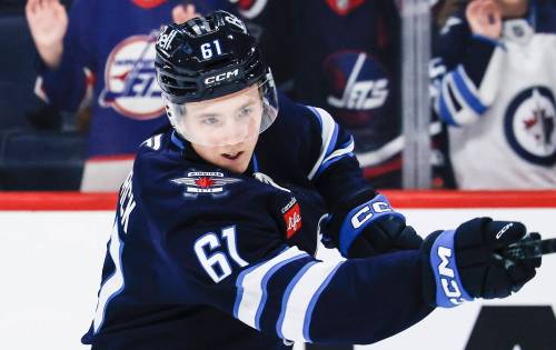 John Woods / The Canadian Press files
                                Winnipeg Jets centre Viggo Bjorck said Thursday he&rsquo;s battled some early butterflies, but he&rsquo;s just focused on improving his game and not concerned about getting his first NHL point.