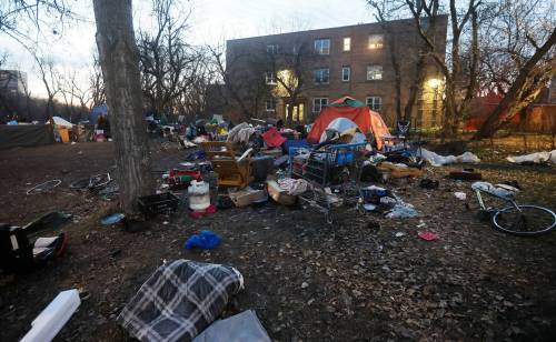 JOHN WOODS / FREE PRESS FILES Front-line organizations say restrictions on temporary encampments resulted in dispersing people into other areas of the city.