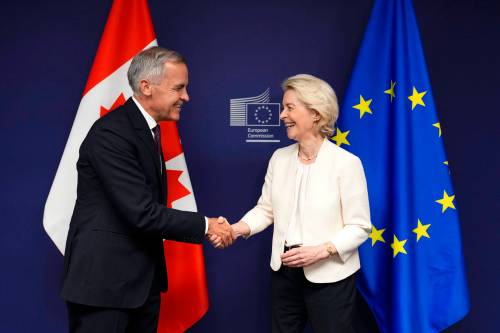The Canadian Press files
                                Prime Minister Mark Carney, left, and European Commission President Ursula von der Leyen meet at the European Parliament in Strasbourg, France, on Sept. 16. They will meet again in Montreal on Oct. 29 and 30.