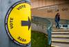 A voter leaves a polling station after casting their vote in the Alberta referendum in Calgary, Monday, Oct. 19, 2026. THE CANADIAN PRESS/Jeff McIntosh