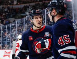 JOHN WOODS / THE CANADIAN PRESS FILES
                                Winnipeg Jets forward Morgan Barron suits up against his brother, St. Louis defenceman Justin, for the eighth time Tuesday night. The Barrons became the first brothers from Nova Scotia to play against one another in an NHL game back in 2017.