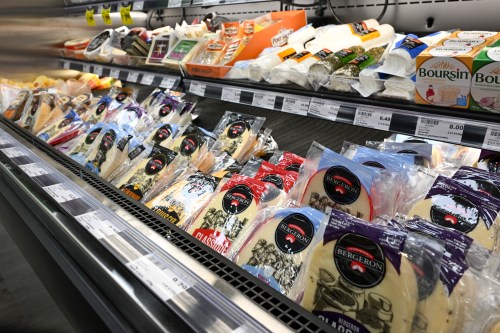 Canadian cheese counter in a Levis, Que., market, Wednesday, Feb. 5, 2025. THE CANADIAN PRESS/Jacques Boissinot