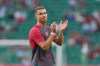 Portugal's Cristiano Ronaldo applauds the fans ahead of the start of the Nations League soccer match between Portugal and Wales in Lisbon, Thursday, Sept. 24, 2026. (AP Photo/Armando Franca)