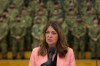 Alberta Premier Danielle Smith answers questions during a press conference at the Canadian Forces Base in Edmonton on Wednesday, Oct. 7, 2026. THE CANADIAN PRESS/James Maclennan