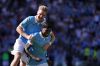 Lazio's Nuno Tavares, bottom, celebrates after scoring during the Serie A soccer match between Lazio and Monza in Rome, Sunday Oct. 11, 2026. ( Alfredo Falcone/LaPresse via AP)