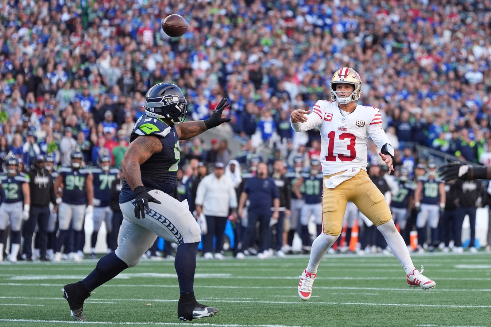 49ers QB Brock Purdy is poised to take over top spot on career passer rating list