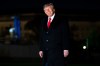 President Donald Trump returns to the White House following a trip to Clarksville, Tenn., on the South Lawn of the White House, Saturday, Oct. 10, 2026, in Washington. (AP Photo/Nathan Howard)