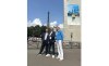 FILE - Andrew Liveris, President of the Brisbane 2032 organizing committee, Francois-Xavier Bonnaillie, Brisbane 2032's new chief commercial officer and Cindy Hook, Brisbane 2032 CEO pose for a photo, during the 2024 Summer Olympics, in Paris, France, Aug. 2, 2024. (AP Photo/John Pye, File)