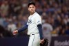 Tampa Bay Rays pitcher Ian Seymour reacts after giving up two runs against the Cleveland Guardians during the eighth inning in Game 1 of an American League Championship Series baseball game in St. Petersburg, Fla. Monday, Oct. 12, 2026. (AP Photo/David J. Phillip)