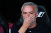 Real Madrid's head coach Jose Mourinho sits on the becnhs before the La Liga soccer match between Real Madrid and Villarreal in Madrid, Spain, Saturday, Oct. 10, 2026. (AP Photo/Manu Fernandez)