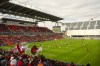 Toronto FC take on the New York Red Bulls during their home opener in MLS action at BMO Field in Toronto, Saturday, March 14, 2026, against the back drop of the development of a new stand being built for the stadium's hosting of games at the FIFA 2026 World Cup. THE CANADIAN PRESS/Chris Young