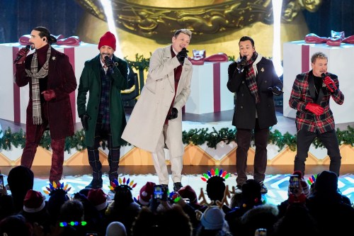 The Backstreet Boys perform during the 92nd annual Rockefeller Center Christmas Tree lighting ceremony, Wednesday, Dec. 4, 2024, in New York. (AP Photo/Julia Demaree Nikhinson)