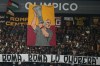 A banner depicting Real Madrid's head coach Jose Mourinho is displayed by Roma fans during a Champions League opening phase soccer match between Roma and Real Madrid, in Rome, Wednesday, Oct.14, 2026. (AP Photo/Alessandra Tarantino)