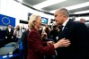Prime Minister Mark Carney is greeted by European Commission President Ursula von der Leyen as he arrives to address the European Parliament in Strasbourg, France, on Thursday, Sept. 17, 2026. THE CANADIAN PRESS/Justin Tang