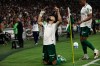 Flaco Lopez of Brazil's Palmeiras celebrates after scoring his side's opening goal against Brazil's Fluminense during the first leg of a Copa Libertadores semifinal soccer match in Rio de Janeiro, Wednesday, Oct. 14, 2026. (AP Photo/Bruna Prado)