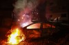 A car burns after a Russian airstrike on a residential neighborhood in Zaporizhzhia, Ukraine, Saturday, Oct. 17, 2026. (AP Photo/Kateryna Klochko)