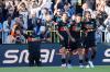 Venezia's Akor Adams celebrates after scoring during the Italian Serie A soccer match between Venezia FC and Napoli in Venice, Italy, Saturday, Oct. 17, 2026. (Paola Garbuio/LaPresse via AP)