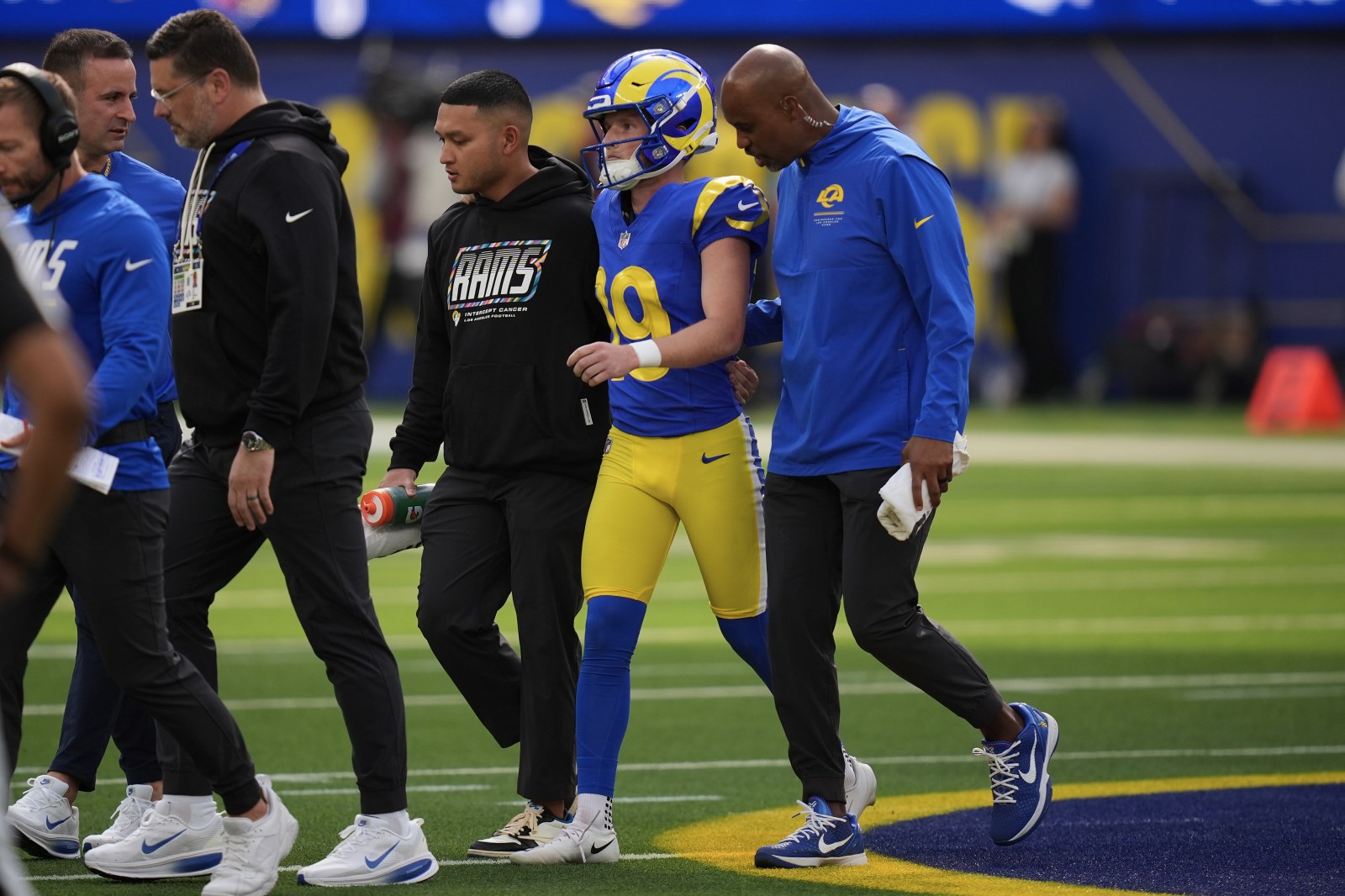 Rams kicker Blake Grupe injures knee in debut against Cardinals
