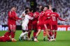 Players argue during the La Liga soccer match between Real Madrid and Sevilla in Madrid, Spain, Sunday, Oct. 18, 2026. (AP Photo/Manu Fernandez)