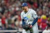 Tampa Bay Rays pitcher Drew Rasmussen celebrates the end of the seventh inning against the Cleveland Guardians in Game 5 of an American League Championship Series baseball game in Cleveland, Sunday, Oct. 18, 2026. (AP Photo/David J. Phillip)
